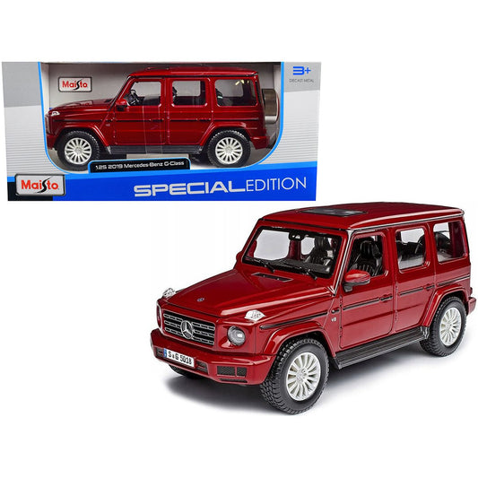 2019 Mercedes Benz G-Class with Sunroof Red Metallic 1/25 Diecast Model Car by Maisto