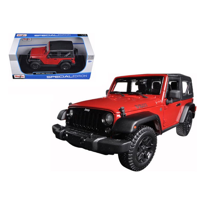 2014 Jeep Wrangler Willys Red 1/18 Diecast Model Car by Maisto