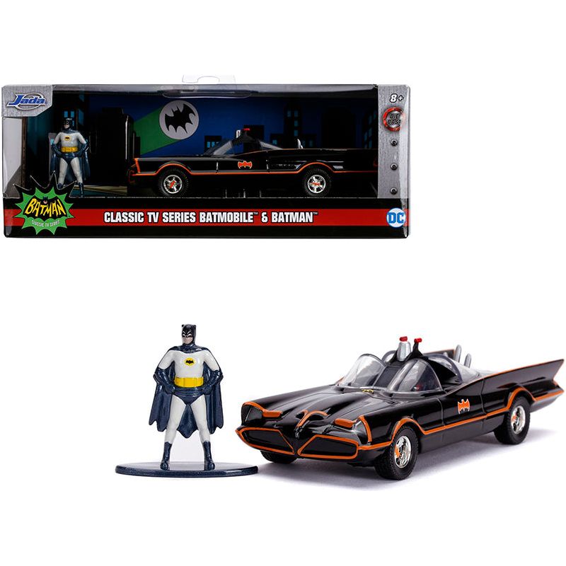 1966 Batmobile with Diecast Batman Figurine "Batman" (1966-1968) Classic TV Series "DC Comics" "Hollywood Rides" Series 1/32 Diecast Model Car by Jada