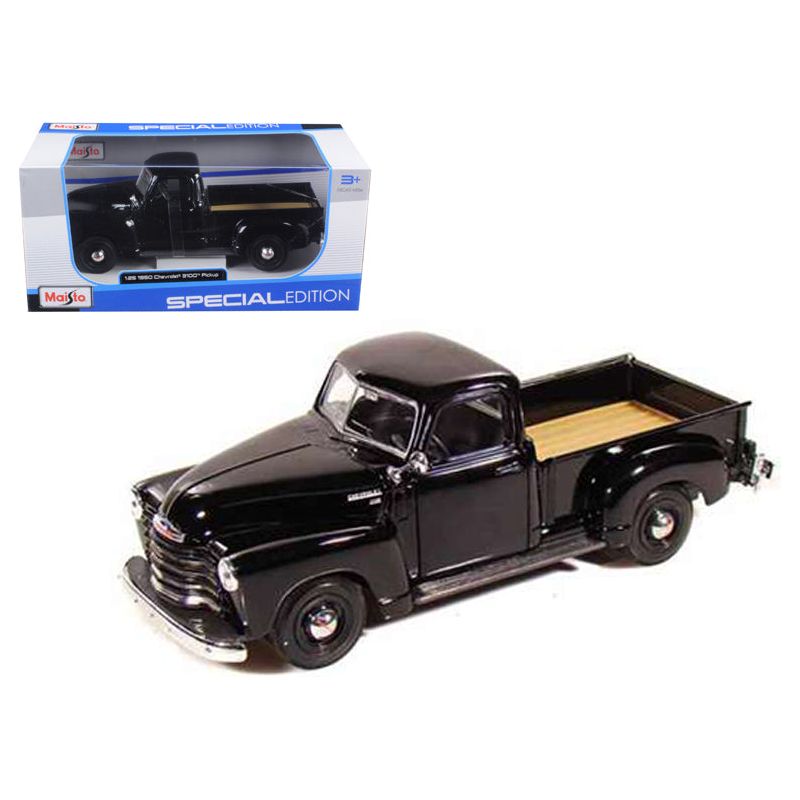 1950 Chevrolet 3100 Pickup Truck Black 1/25 Diecast Model Car by Maisto