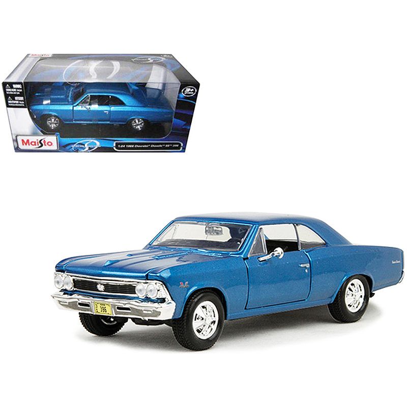 1966 Chevrolet Chevelle SS 396 Blue Metallic 1/24 Diecast Model Car by Maisto