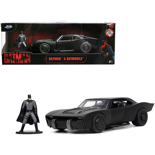 Batmobile Matt Black with Batman Diecast Figurine "The Batman" (2022) Movie "DC Comics" 1/32 Diecast Model Car by Jada