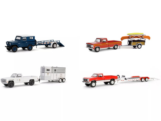 "Hitch & Tow" Set of 4 pieces Series 31 1/64 Diecast Model Cars by Greenlight