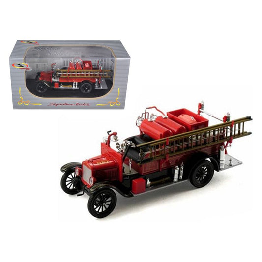 1926 Ford Model T Fire Engine Red and Black 1/32 Diecast Model by Signature Models