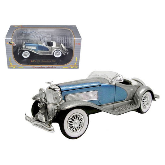 1935 Duesenberg SSJ Convertible Blue and Silver 1/32 Diecast Model Car by Signature Models