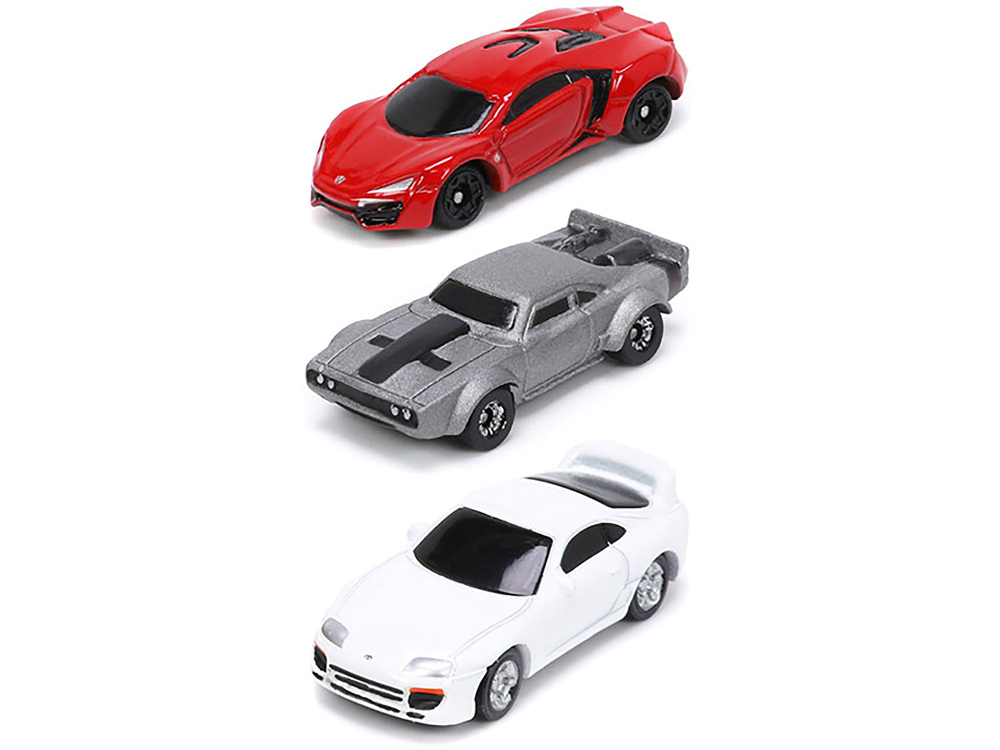 "Fast & Furious" Movie 3 piece Set Series 4 "Nano Hollywood Rides" Series Diecast Model Cars by Jada