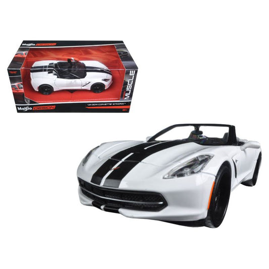 2014 Chevrolet Corvette Stingray Convertible White/Black "Modern Muscle" 1/24 Diecast Model Car by Maisto