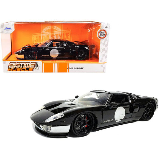 2005 Ford GT Black and Silver "Bigtime Muscle" Series 1/24 Diecast Model Car by Jada