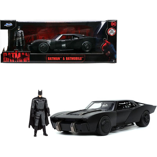 Batmobile Matt Black with Batman Diecast Figure "The Batman" (2022) Movie "DC Comics" 1/24 Diecast Model Car by Jada