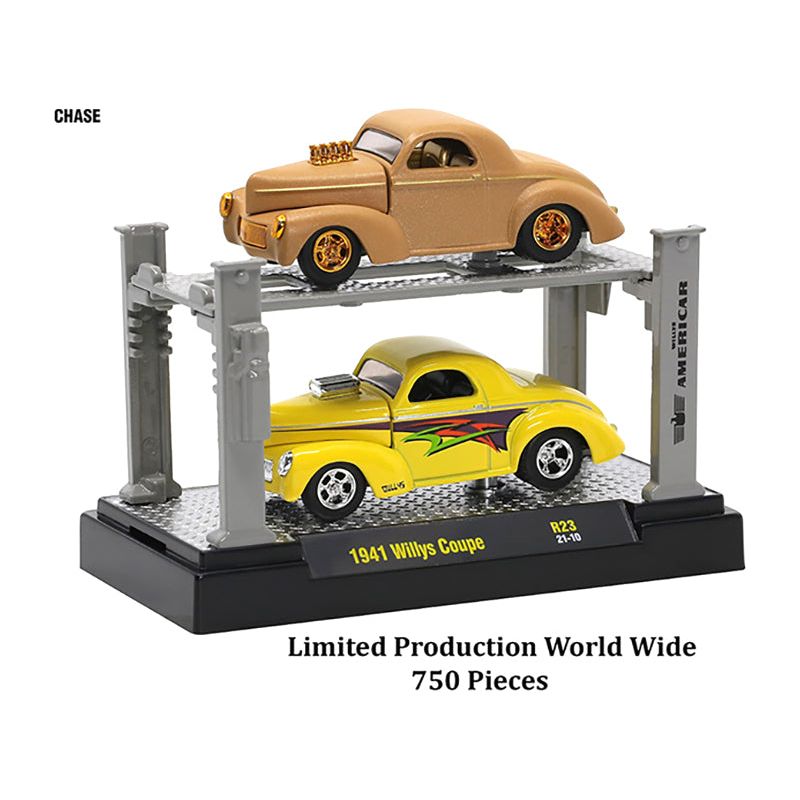 "Auto Lifts" Set of 6 pieces Series 23 Limited Edition to 6050 pieces Worldwide 1/64 Diecast Model Cars by M2 Machines