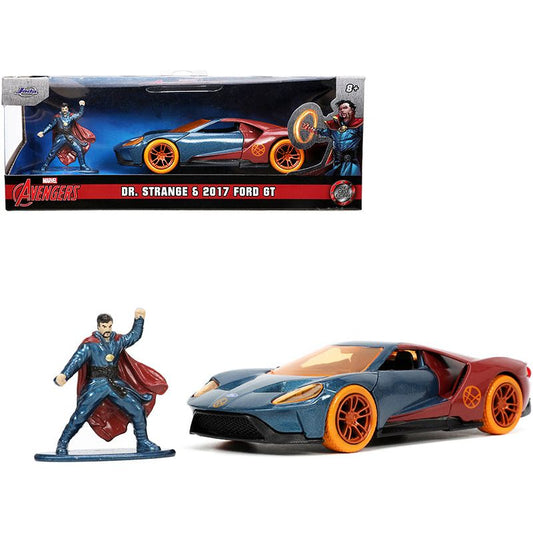 2017 Ford GT and Doctor Strange Diecast Figurine "Avengers" "Marvel" Series "Hollywood Rides" 1/32 Diecast Model Car by Jada