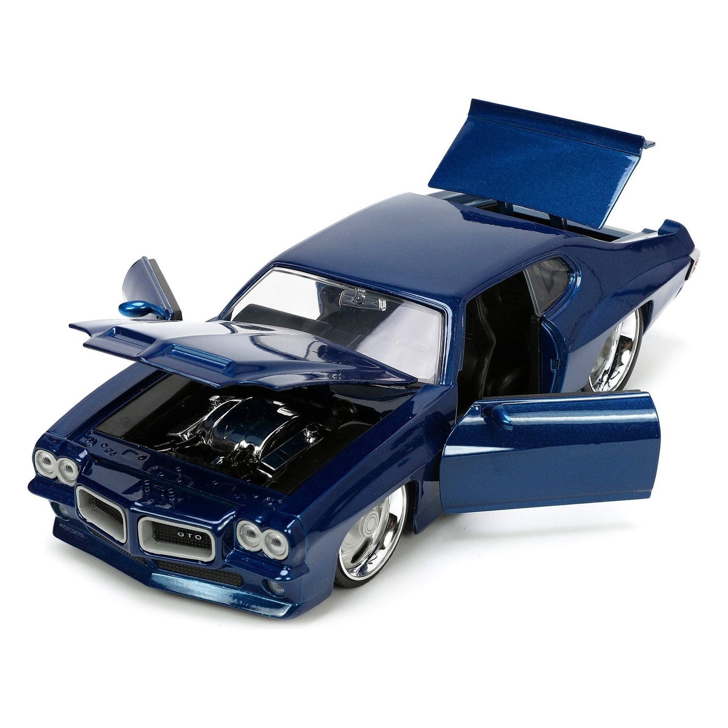 1971 Pontiac GTO Dark Blue Metallic "Bigtime Muscle" Series 1/24 Diecast Model Car by Jada