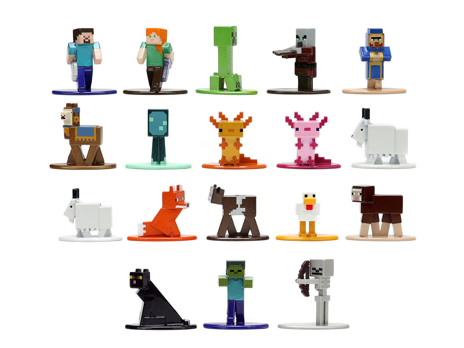 "Minecraft: Caves & Cliffs" Set of 18 Diecast Figures "Nano Metalfigs" Series Diecast Models by Jada