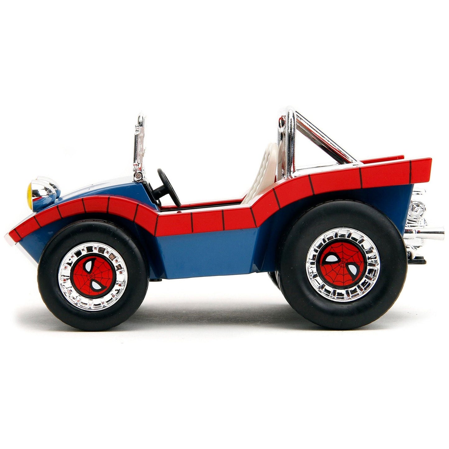 Dune Buggy Red and Blue with Graphics and Spider-Man Diecast Figure "Marvel Spider-Man" 1/24 Diecast Model Car by Jada