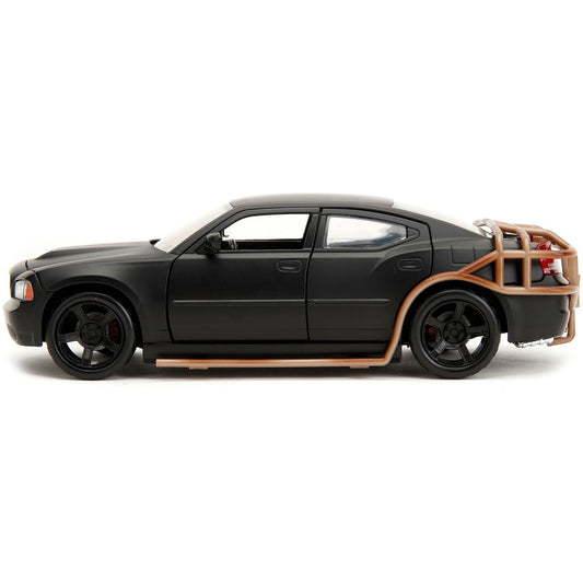 2006 Dodge Charger Matt Black with Outer Cage "Fast & Furious" Movie 1/24 Diecast Model Car by Jada