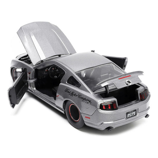 2010 Ford Mustang GT Gray Metallic with Flames "Ford Motor Company" "Bigtime Muscle" Series 1/24 Diecast Model Car by Jada