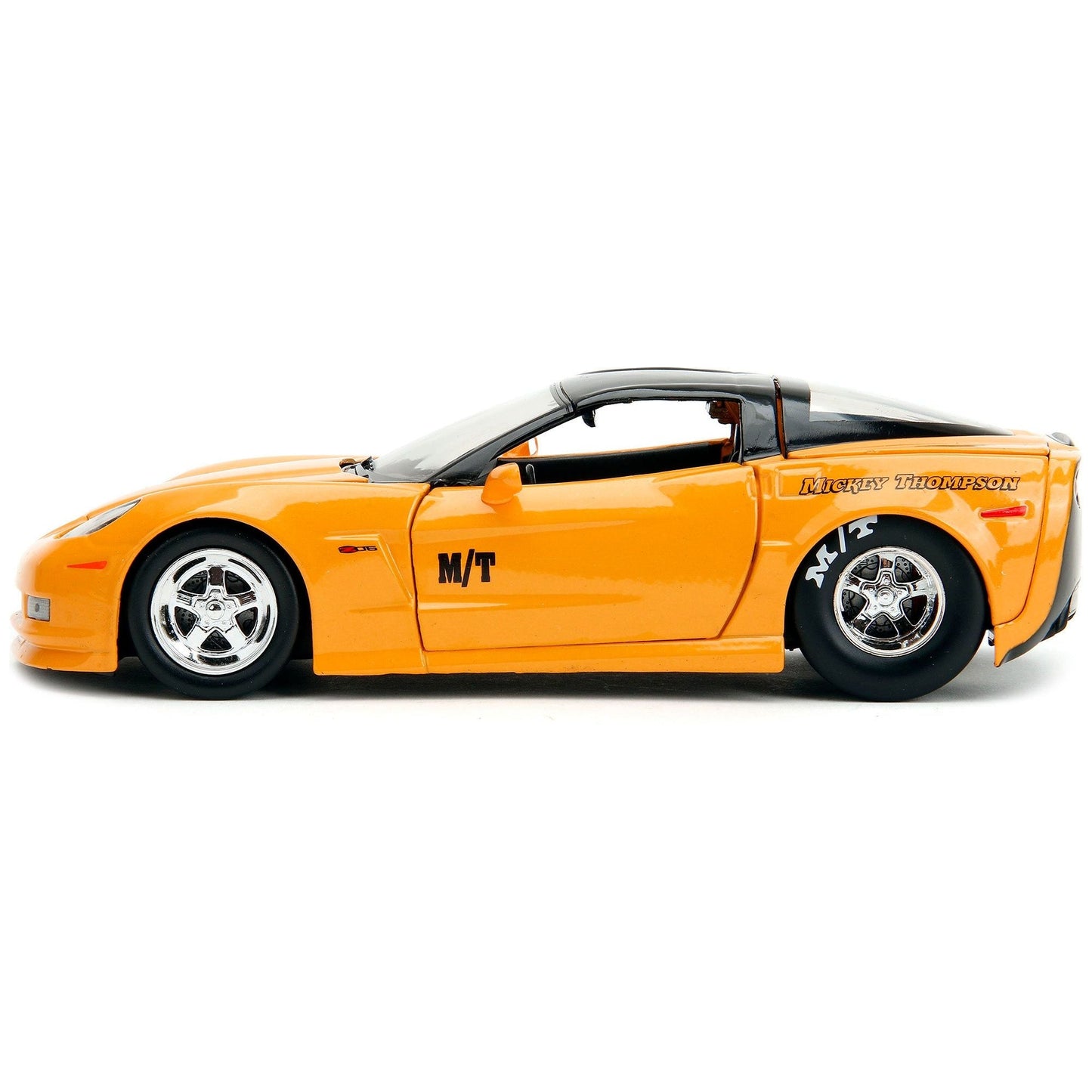 2006 Chevrolet Corvette Yellow with Black Top "Mickey Thompson" "Bigtime Muscle" Series 1/24 Diecast Model Car by Jada