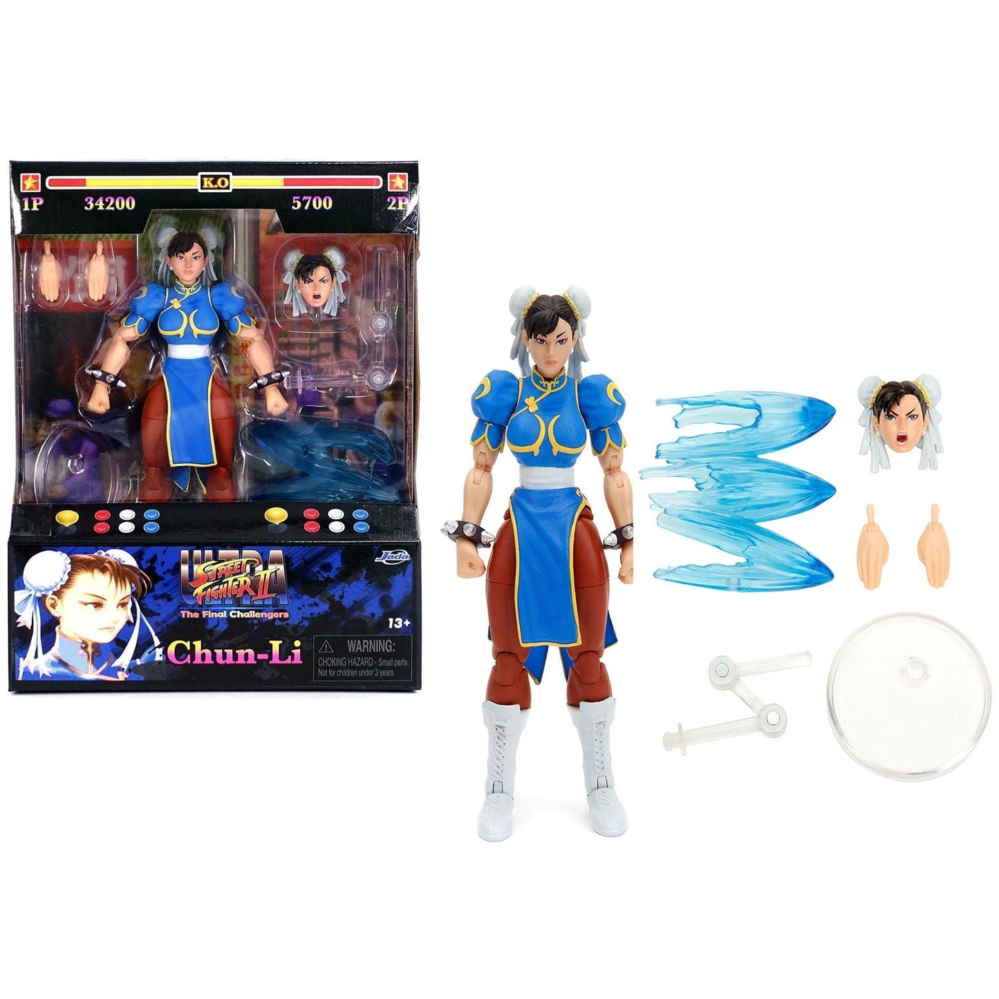 Chun-Li 6" Moveable Figure with Accessories and Alternate Head and Hands "Ultra Street Fighter II: The Final Challengers" (2017) Video Game model by Jada