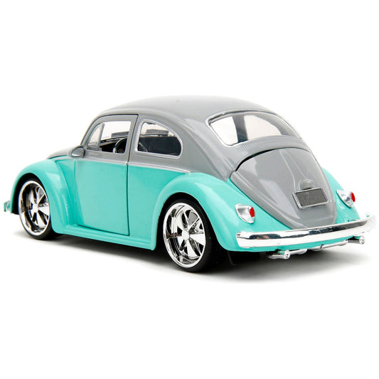 1959 Volkswagen Beetle Gray and Light Blue "Punch Buggy" Series 1/24 Diecast Model Car by Jada