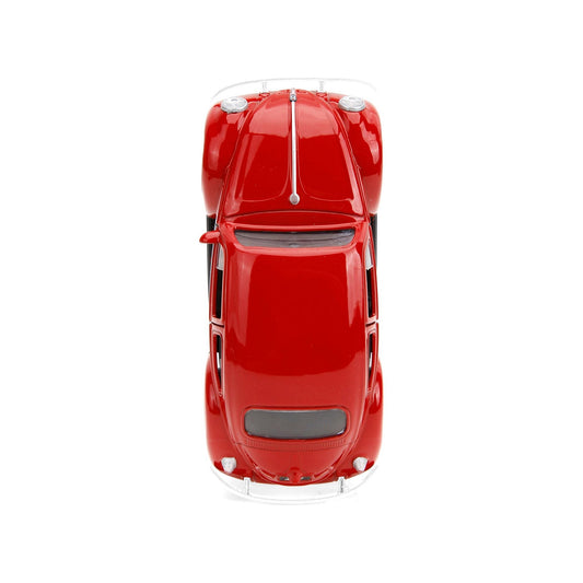 1959 Volkswagen Beetle Red with White Graphics and Boxing Gloves Accessory "Punch Buggy" Series 1/32 Diecast Model Car by Jada