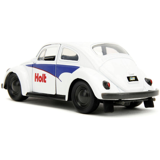 1959 Volkswagen Beetle "Holt" White with Blue Graphics and Boxing Gloves Accessory "Punch Buggy" Series 1/32 Diecast Model Car by Jada