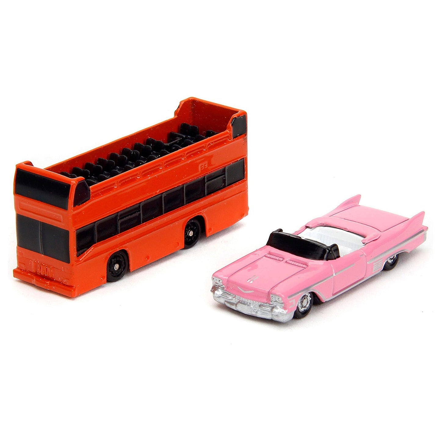 "Hollywood 100" Walk of Fame Diorama with Pink Convertible and Double-Decker Bus "Nano Scene" Series model by Jada