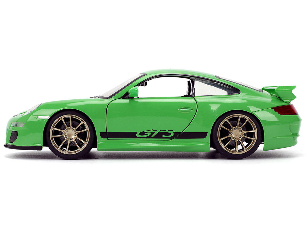 Porsche 911 GT3 (997) Green with Black Accents "Fast X" (2023) Movie "Fast & Furious" Series 1/24 Diecast Model Car by Jada