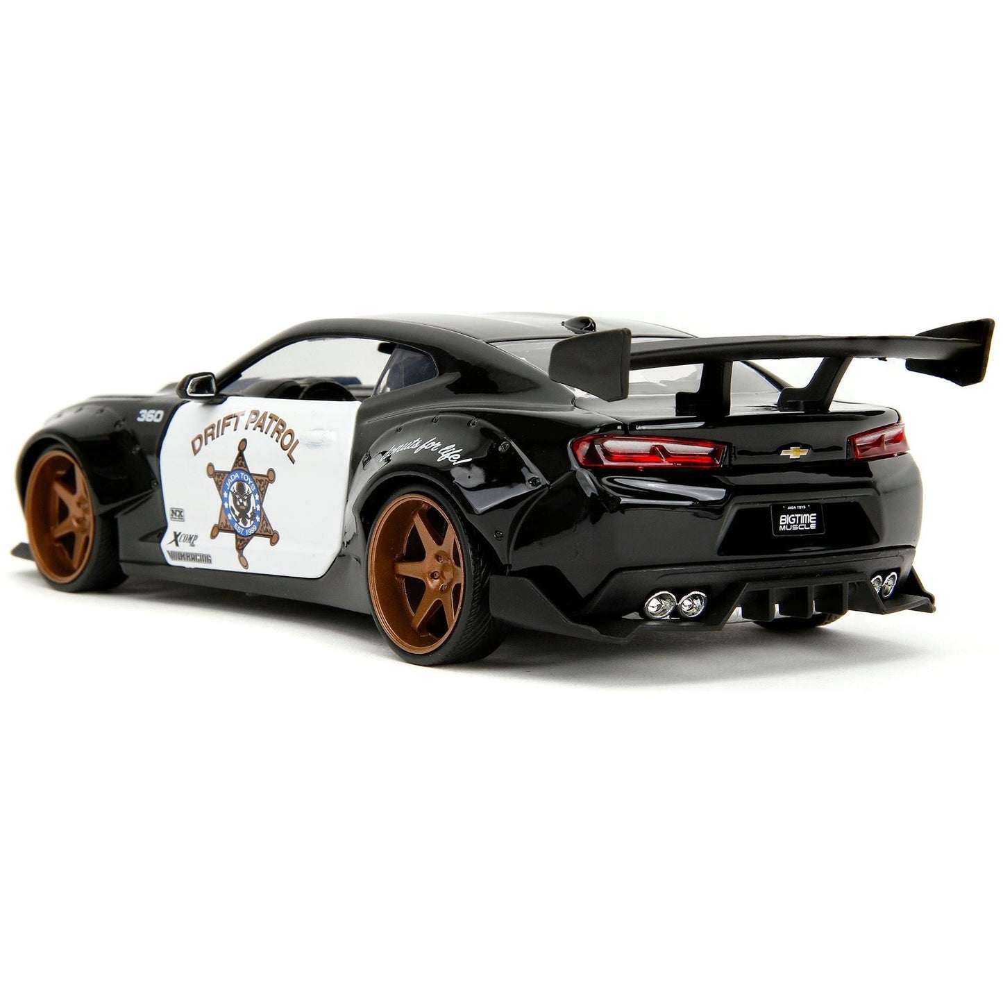 2016 Chevrolet Camaro Widebody Black and White "Drift Patrol" "Wide Body" Series 1/24 Diecast Model Car by Jada