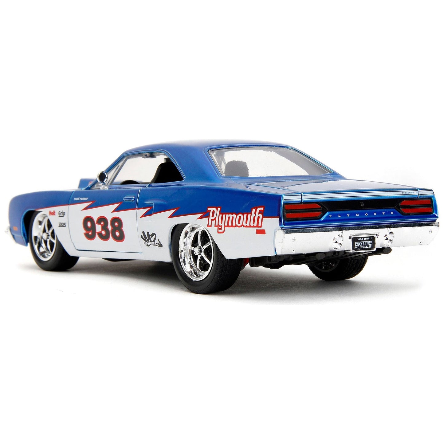 1970 Plymouth Road Runner #938 Candy Blue and White "Bigtime Muscle" Series 1/24 Diecast Model Car by Jada