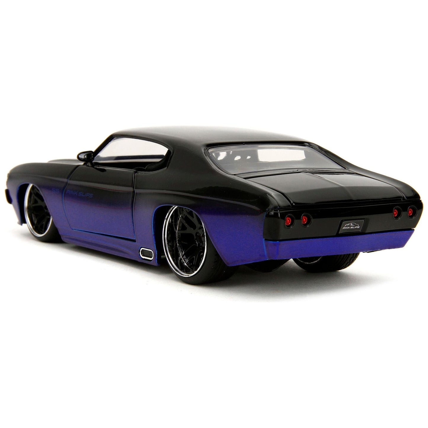 1971 Chevrolet Chevelle SS Black and Blue "Pink Slips" Series 1/24 Diecast Model Car by Jada