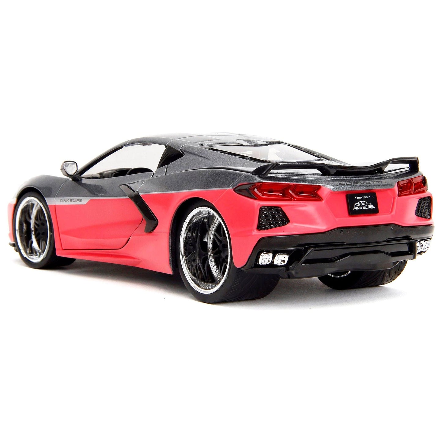 2020 Chevrolet Corvette Gray Metallic and Pink "Pink Slips" Series 1/24 Diecast Model Car by Jada