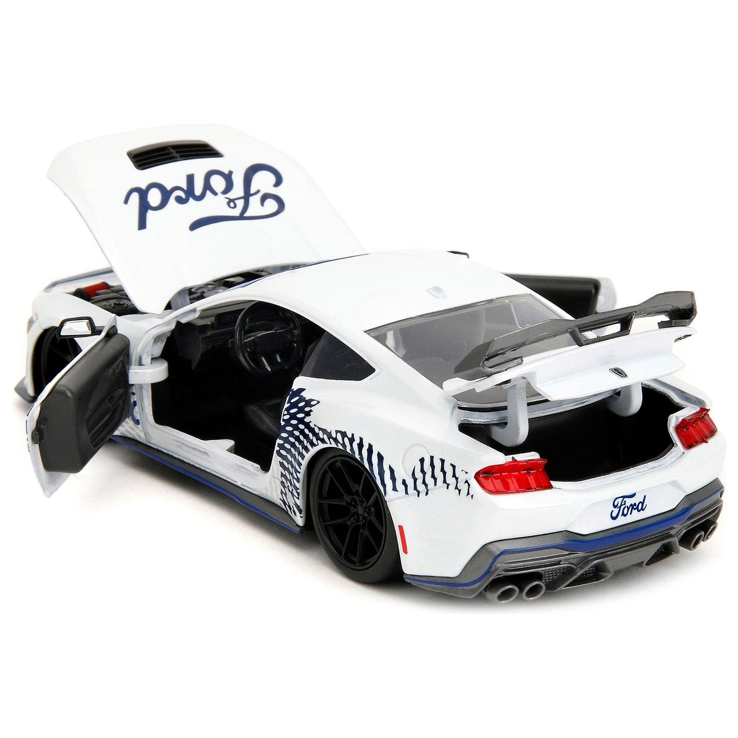 2024 Ford Mustang Dark House White with "Mustang Horse Graphics" "Bigtime Muscle" Series 1/24 Diecast Model Car by Jada