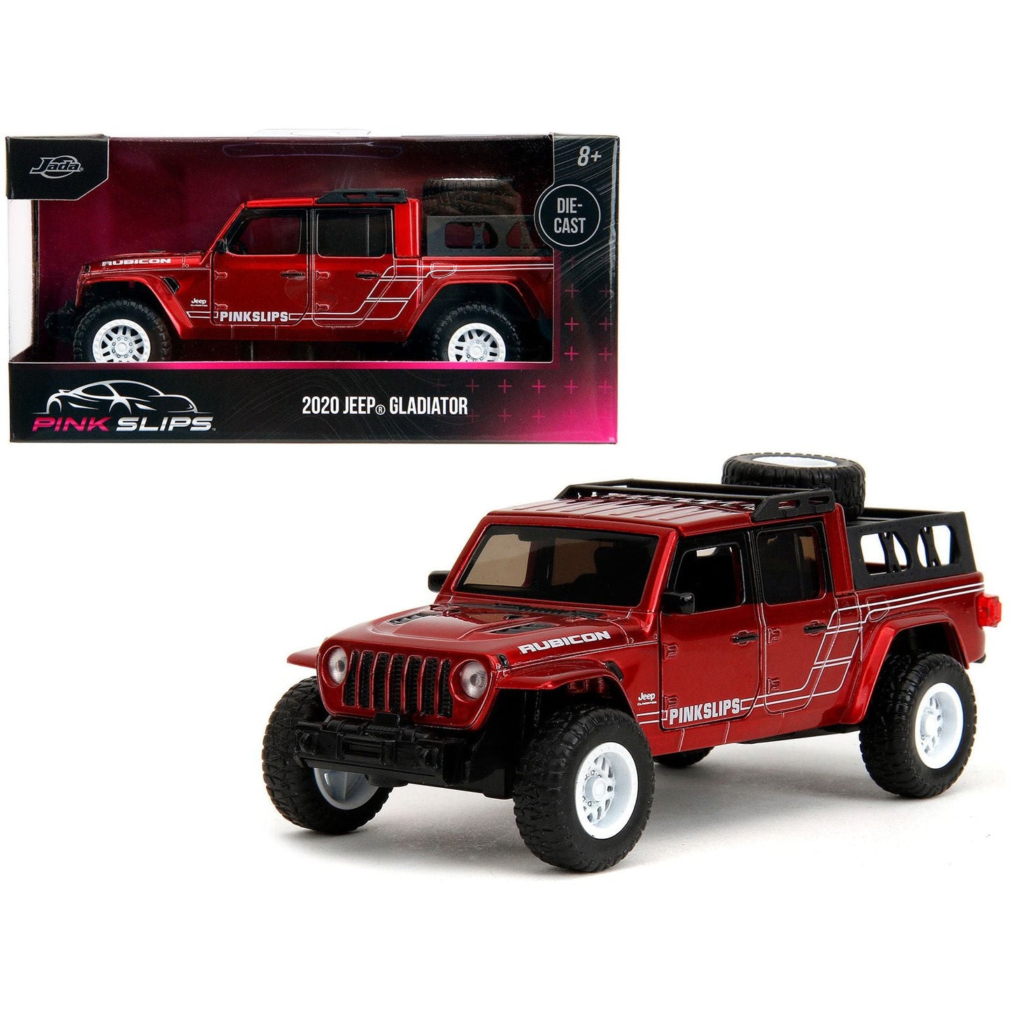 2020 Jeep Gladiator Pickup Truck Candy Red "Pink Slips" Series 1/32 Diecast Model Car by Jada