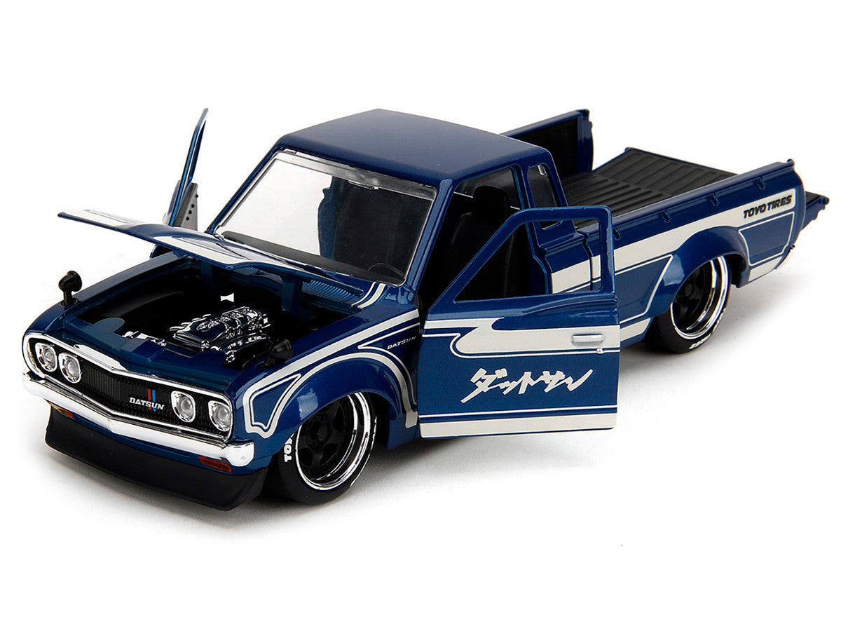 1972 Datsun 620 Pickup Truck Blue Metallic and Cream "JDM Tuners" Series 1/24 Diecast Model Car by Jada