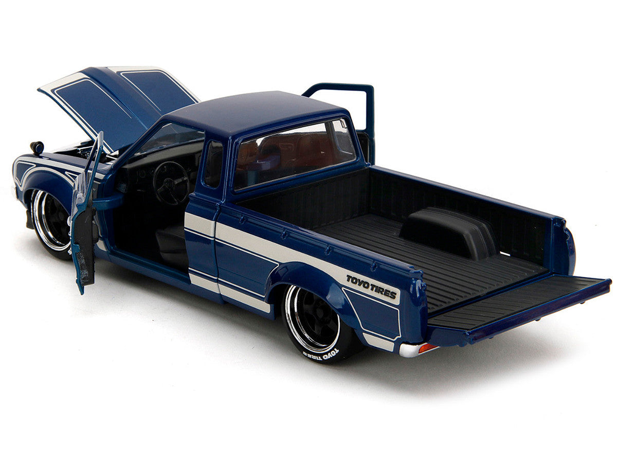 1972 Datsun 620 Pickup Truck Blue Metallic and Cream "JDM Tuners" Series 1/24 Diecast Model Car by Jada