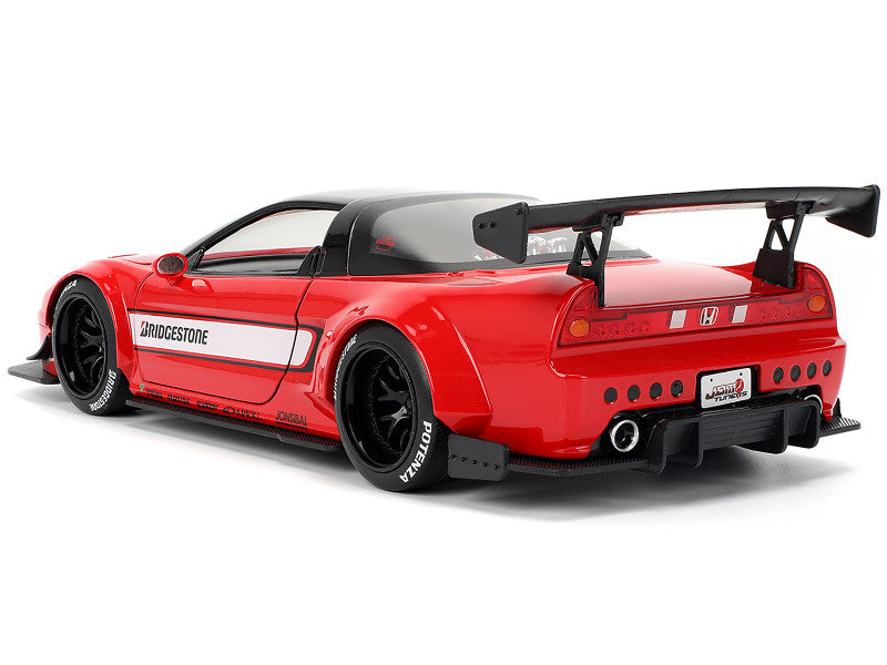 2002 Honda NSX-R RHD (Right Hand Drive) "Bridgestone" Red with Black Top and White Stripes "JDM Tuners" Series 1/24 Diecast Model Car by Jada