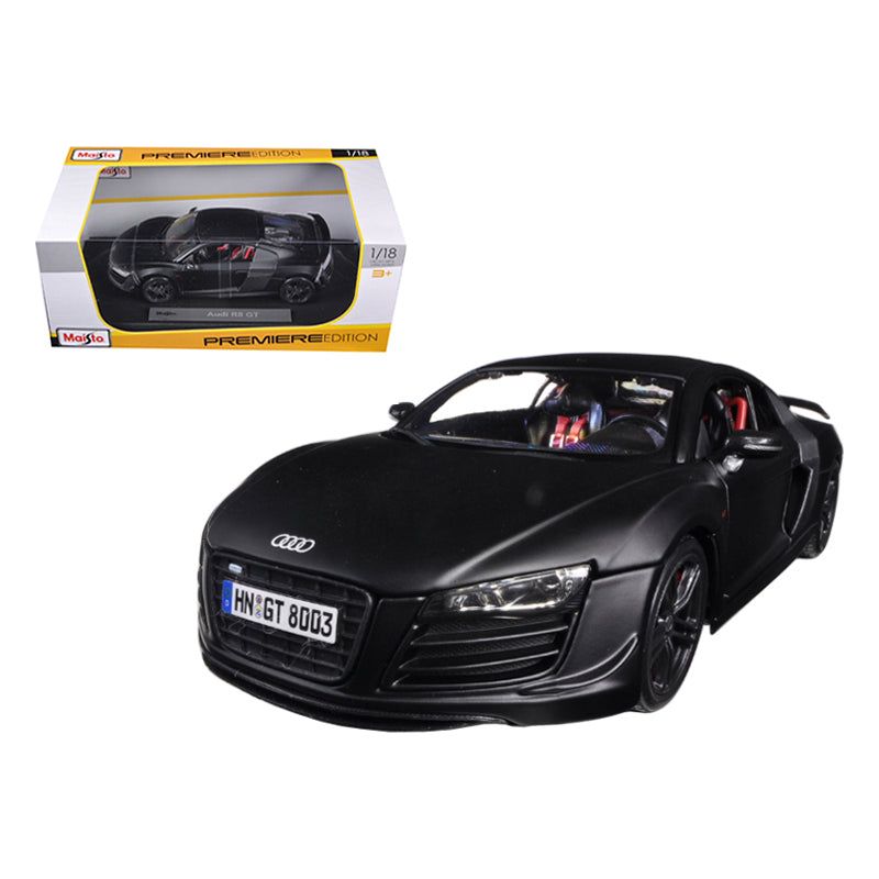 Audi R8 GT Matt Black 1/18 Diecast Model Car by Maisto