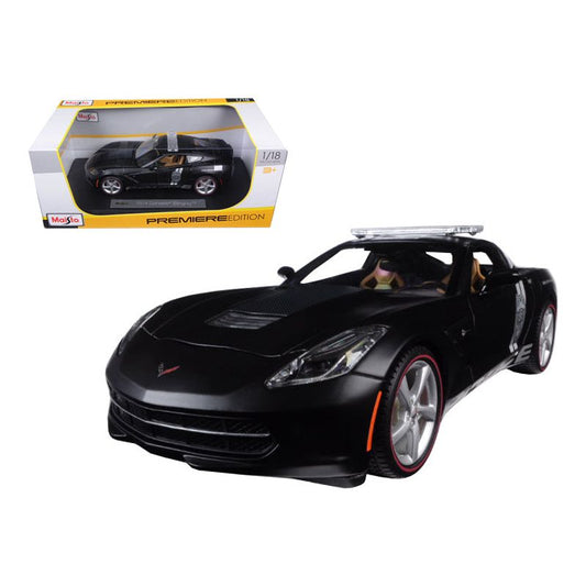 2014 Chevrolet Corvette C7 Stingray Police Matt Black 1/18 Diecast Model Car by Maisto