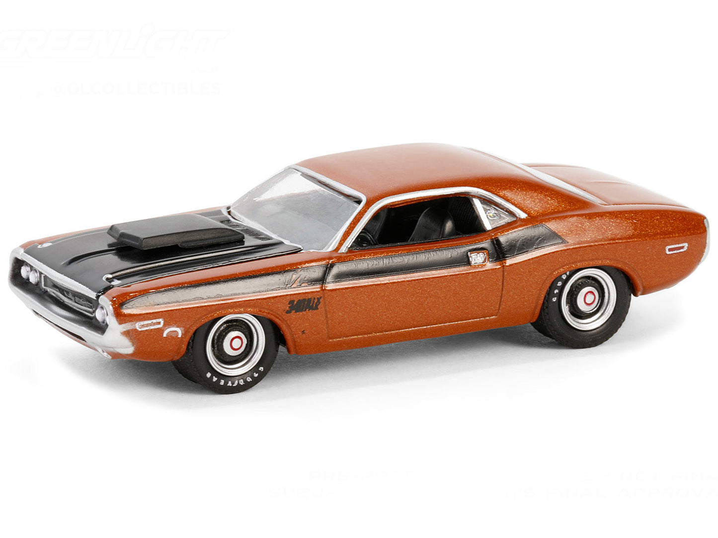 1970 Dodge Challenger T/A Burnt Orange Metallic with Black Hood and Stripes (Palm Beach 2023) Barrett Jackson "Scottsdale Edition" Series 14 1/64 Diecast Model Car by Greenlight