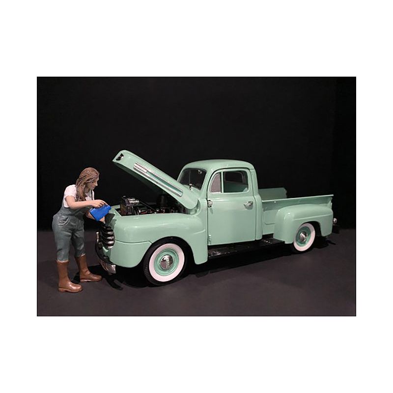 Car Girl in Tee Kylie Figurine for 1/18 Scale Models by American Diorama