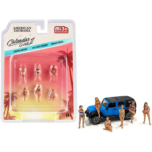 "Calendar Girls" 6 piece Diecast Figurine Set Release 2 for 1/64 Scale Models by American Diorama