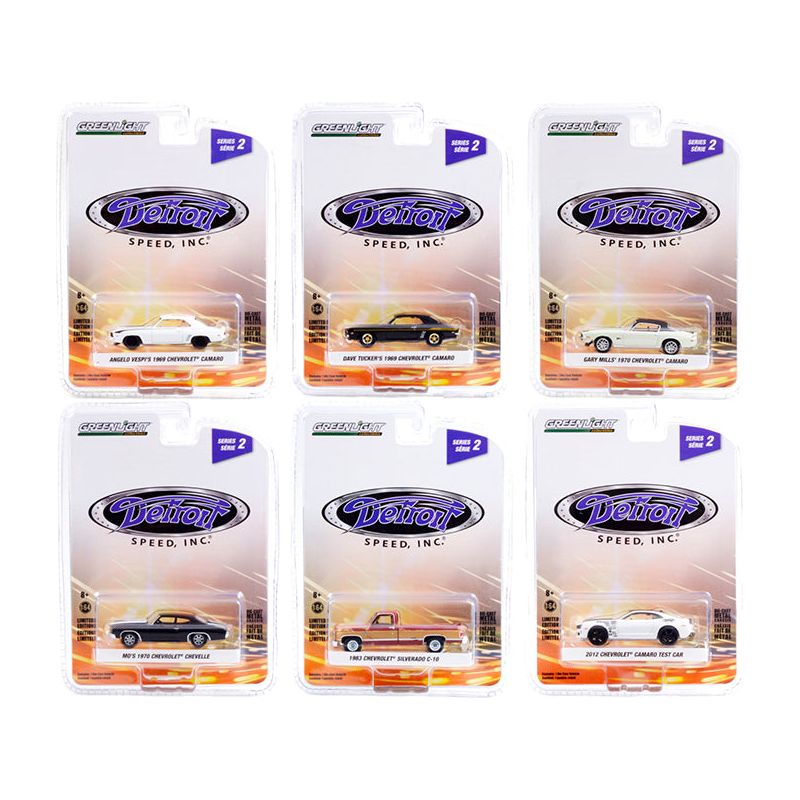 "Detroit Speed Inc." Set of 6 pieces Series 2 1/64 Diecast Model Cars by Greenlight