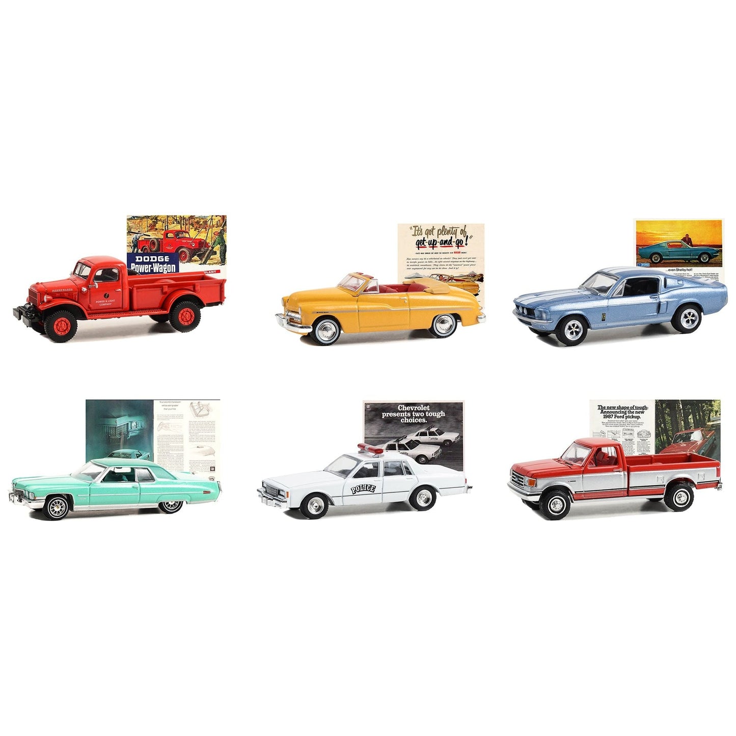 "Vintage Ad Cars" Set of 6 pieces Series 9  1/64 Diecast Model Cars by Greenlight