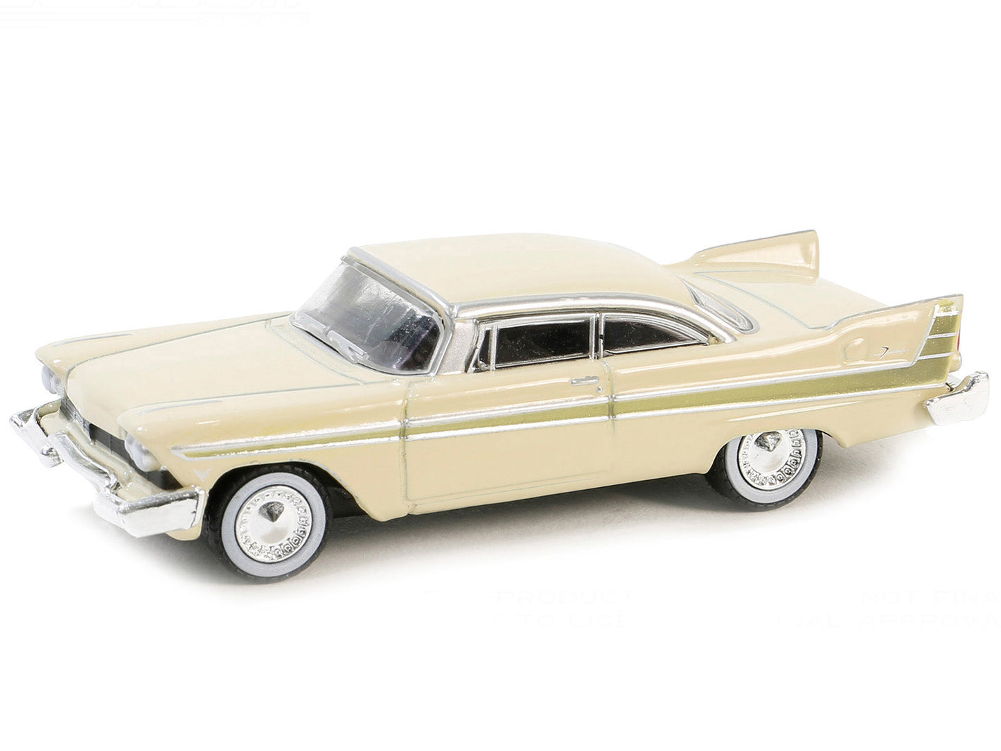 1957 Plymouth Fury Beige with Gold Metallic Stripes "Vintage Ad Cars" Series 10 1/64 Diecast Model Car by Greenlight