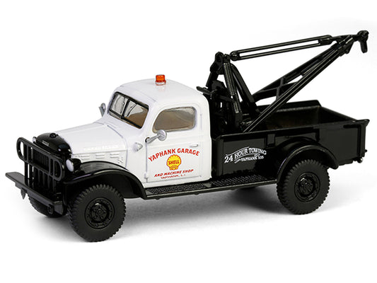 1945 Dodge Power Wagon Wrecker Tow Truck "Shell Oil" White and Black "Running on Empty" Series 17 1/64 Diecast Model Car by Greenlight