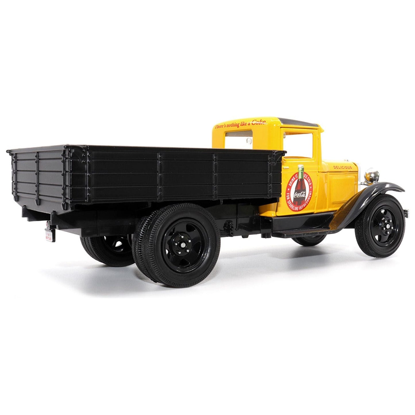 1931 Ford Model AA Pickup Truck Yellow and Black "Drink it Ice Cold for Sparkling Refreshment - Coca-Cola" 1/24 Diecast Model Car by Motor City Classics