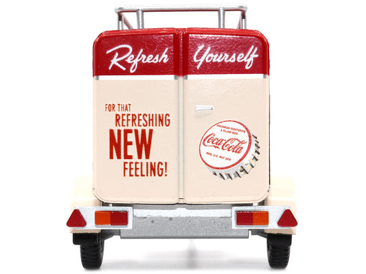 Travel Trailer Cream with Red Top "Pause and Refresh Yourself Drink Delicious Coca-Cola" 1/24 Diecast Model Car by Motor City Classics