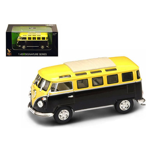 1962 Volkswagen Microbus Van Bus Yellow/Black 1/43 Diecast Car by Road Signature