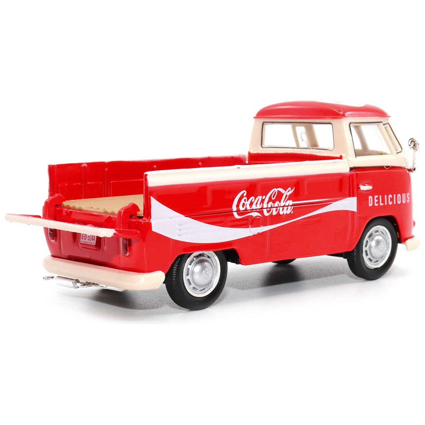 1962 Volkswagen T1 Pickup Truck Red and White "Refreshing Coca-Cola" 1/43 Diecast Model Car by Motor City Classics