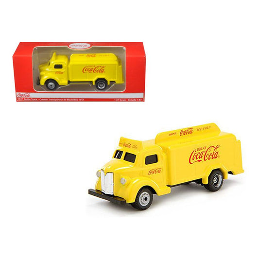 1947 Coca Cola Delivery Bottle Truck Yellow 1/87 Diecast Model by Motorcity Classics